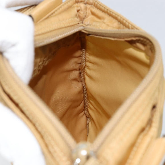 PRADA Shoulder Bag Nylon Beige Silver Auth 151338