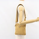 PRADA Shoulder Bag Nylon Beige Silver Auth 151338-24