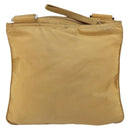 PRADA Shoulder Bag Nylon Beige Silver Auth 151338-2
