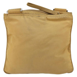 PRADA Shoulder Bag Nylon Beige Silver Auth 151338 - 0