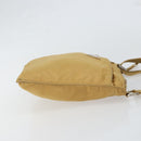 PRADA Shoulder Bag Nylon Beige Silver Auth 151338-3