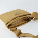 PRADA Shoulder Bag Nylon Beige Silver Auth 151338-6