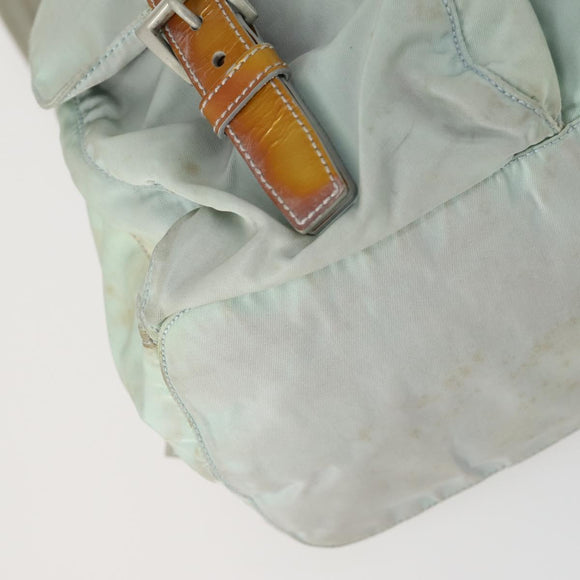 PRADA Backpack Nylon Light Blue Silver Auth 151340