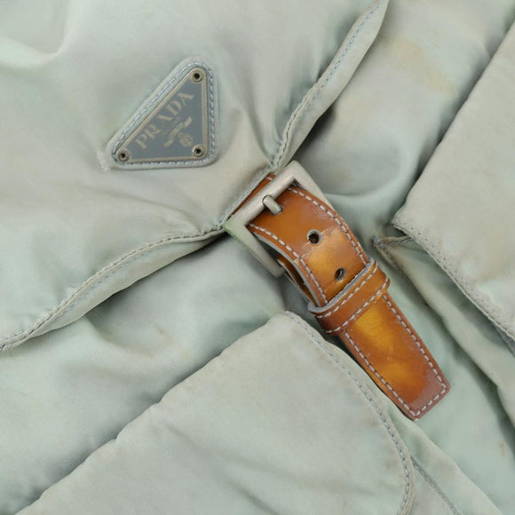 PRADA Backpack Nylon Light Blue Silver Auth 151340