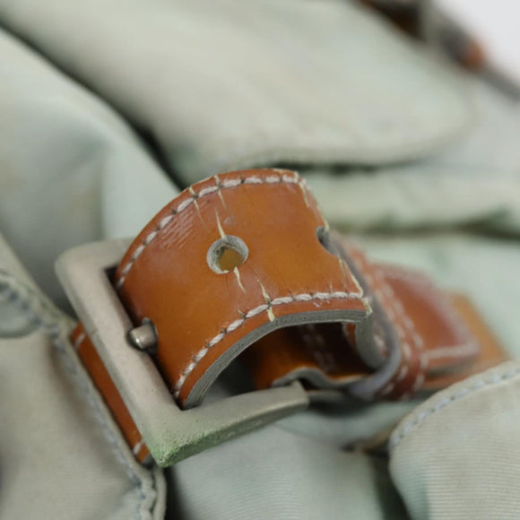 PRADA Backpack Nylon Light Blue Silver Auth 151340