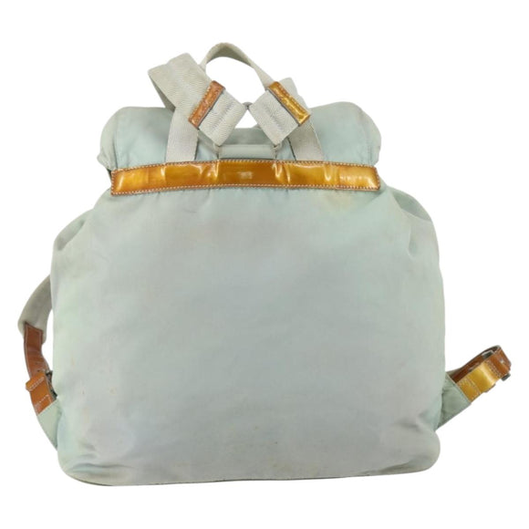 PRADA Backpack Nylon Light Blue Silver Auth 151340