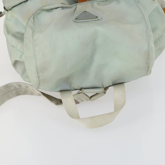 PRADA Backpack Nylon Light Blue Silver Auth 151340