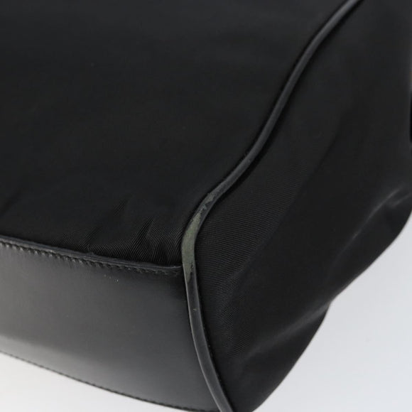 PRADA Hand Bag Nylon Black Gold Auth 151341