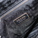 PRADA Hand Bag Nylon Black Gold Auth 151341-19
