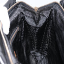 PRADA Hand Bag Nylon Black Gold Auth 151341-20