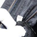 PRADA Hand Bag Nylon Black Gold Auth 151341-11