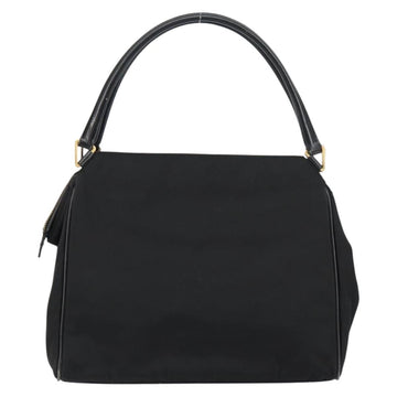PRADA Hand Bag Nylon Black Gold Auth 151341 - 0
