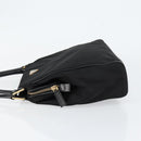 PRADA Hand Bag Nylon Black Gold Auth 151341-4