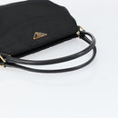 PRADA Hand Bag Nylon Black Gold Auth 151341-7