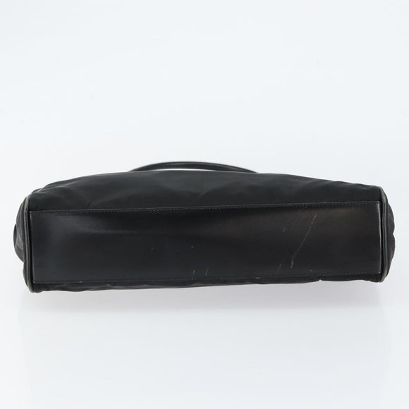 PRADA Hand Bag Nylon Black Gold Auth 151341