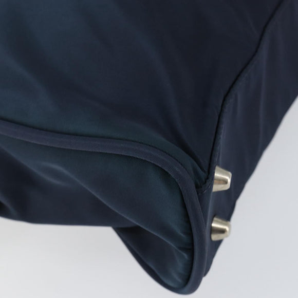 PRADA Hand Bag Nylon Navy Silver Auth 151342