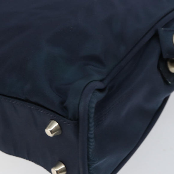 PRADA Hand Bag Nylon Navy Silver Auth 151342
