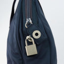 PRADA Hand Bag Nylon Navy Silver Auth 151342-18