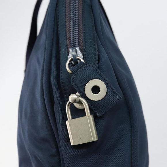 PRADA Hand Bag Nylon Navy Silver Auth 151342