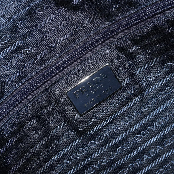 PRADA Hand Bag Nylon Navy Silver Auth 151342