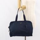 PRADA Hand Bag Nylon Navy Silver Auth 151342-24