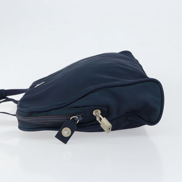 PRADA Hand Bag Nylon Navy Silver Auth 151342