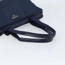 PRADA Hand Bag Nylon Navy Silver Auth 151342-7