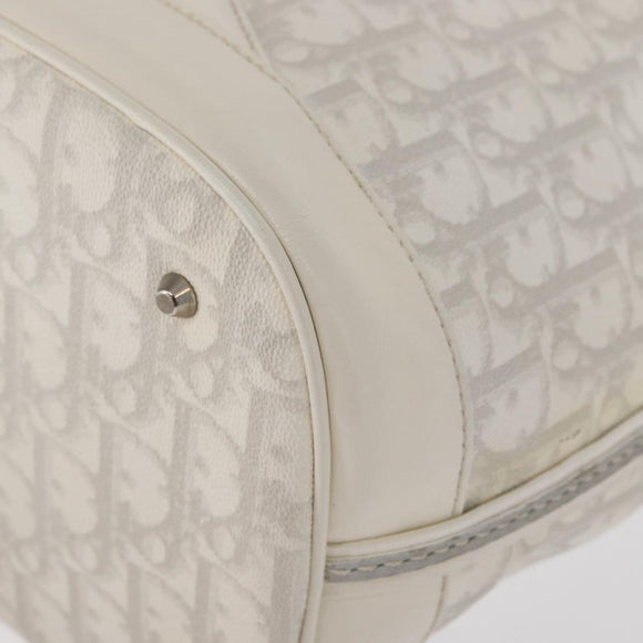 Christian Dior Trotter Romantic Chain Shoulder Bag PVC White Silver Auth 151343V