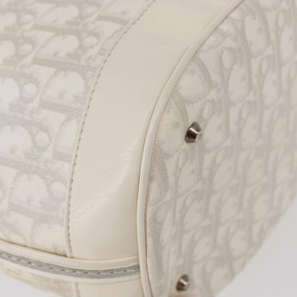 Christian Dior Trotter Romantic Chain Shoulder Bag PVC White Silver Auth 151343V