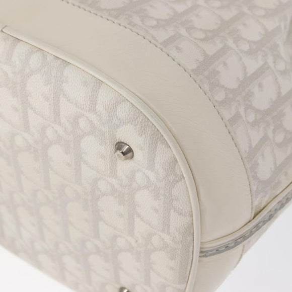 Christian Dior Trotter Romantic Chain Shoulder Bag PVC White Silver Auth 151343V