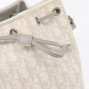 Christian Dior Trotter Romantic Chain Shoulder Bag PVC White Silver Auth 151343V-10