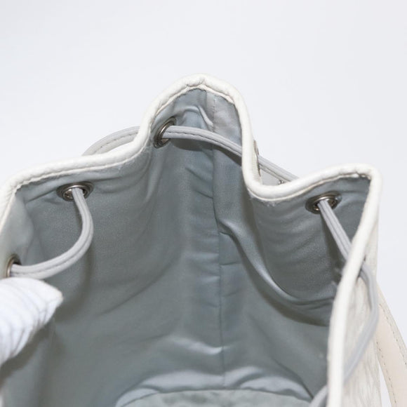 Christian Dior Trotter Romantic Chain Shoulder Bag PVC White Silver Auth 151343V