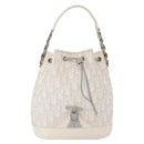 Christian Dior Trotter Romantic Chain Shoulder Bag PVC White Silver Auth 151343V-2