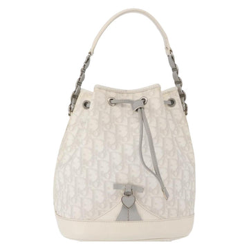 Christian Dior Trotter Romantic Chain Shoulder Bag PVC White Silver Auth 151343V - 0