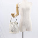 Christian Dior Trotter Romantic Chain Shoulder Bag PVC White Silver Auth 151343V-22