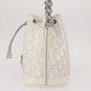 Christian Dior Trotter Romantic Chain Shoulder Bag PVC White Silver Auth 151343V-3