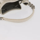 Christian Dior Trotter Romantic Chain Shoulder Bag PVC White Silver Auth 151343V-7