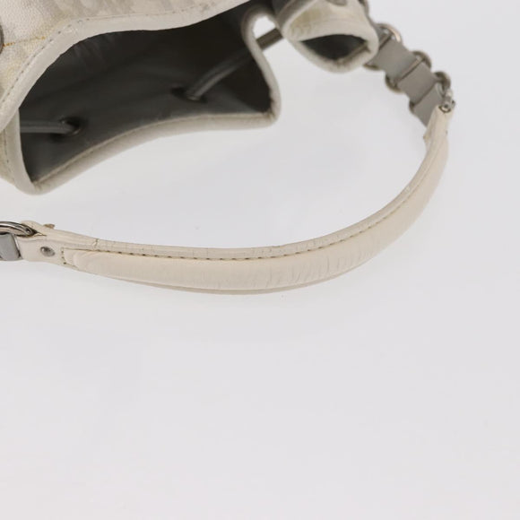 Christian Dior Trotter Romantic Chain Shoulder Bag PVC White Silver Auth 151343V