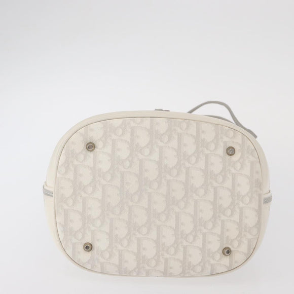 Christian Dior Trotter Romantic Chain Shoulder Bag PVC White Silver Auth 151343V