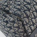 Christian Dior Trotter Canvas Boston Bag Navy Gold Auth 151345V-14
