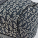 Christian Dior Trotter Canvas Boston Bag Navy Gold Auth 151345V-15
