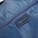 Christian Dior Trotter Canvas Boston Bag Navy Gold Auth 151345V-18