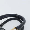 Christian Dior Trotter Canvas Boston Bag Navy Gold Auth 151345V-8