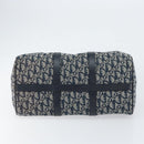 Christian Dior Trotter Canvas Boston Bag Navy Gold Auth 151345V-5