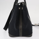 HERMES Garden Party TPM Hand Bag Canvas 2way Black Silver Auth 151346-3