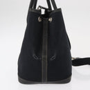 HERMES Garden Party TPM Hand Bag Canvas 2way Black Silver Auth 151346-5