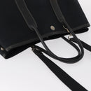HERMES Garden Party TPM Hand Bag Canvas 2way Black Silver Auth 151346-7