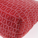 FENDI Zucchino Canvas Tote Bag Red Auth 151348-9