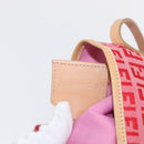 FENDI Zucchino Canvas Tote Bag Red Auth 151348-12