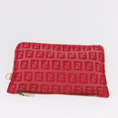 FENDI Zucchino Canvas Tote Bag Red Auth 151348-20